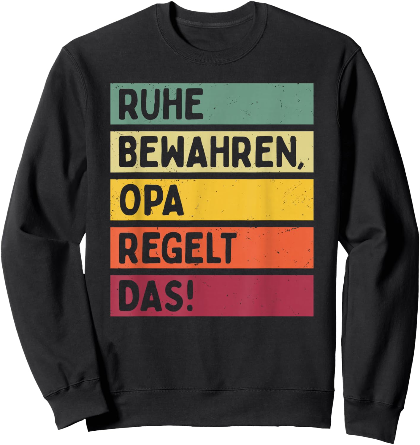 with German Text in Retro Colours [German Language], black Sweatshirt - Sweatshirt | Black