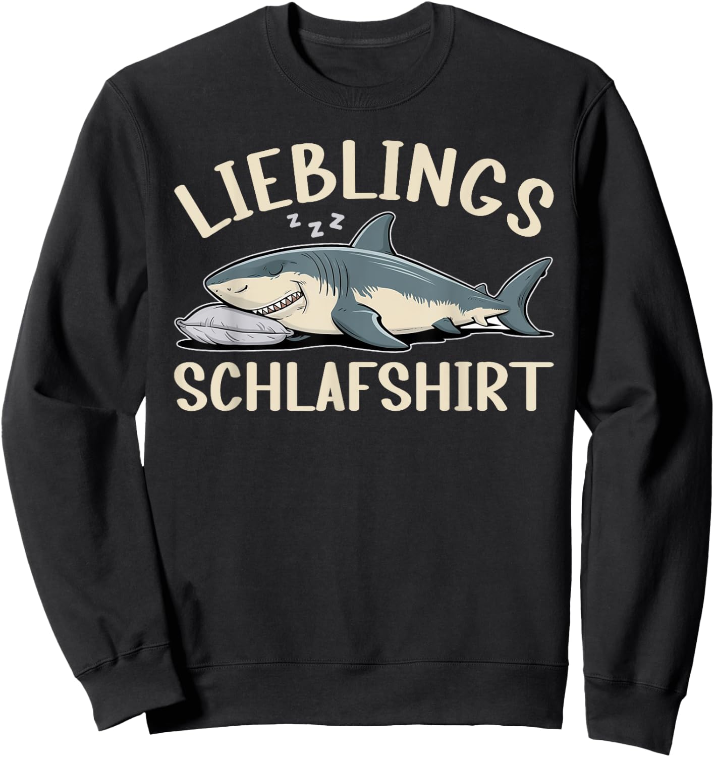 Offizielles Schlafshirt Lustiger Hai Pyjama Schlafanzug Sweatshirt - Sweatshirt | Black
