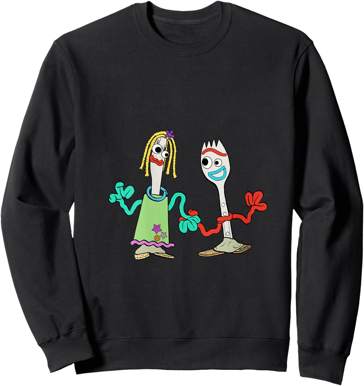 Women's Disney and Pixar's Toy Story 5 Forky Karen Beverly Big Pose V-Neck Sweatshirt - Sweatshirt | Black