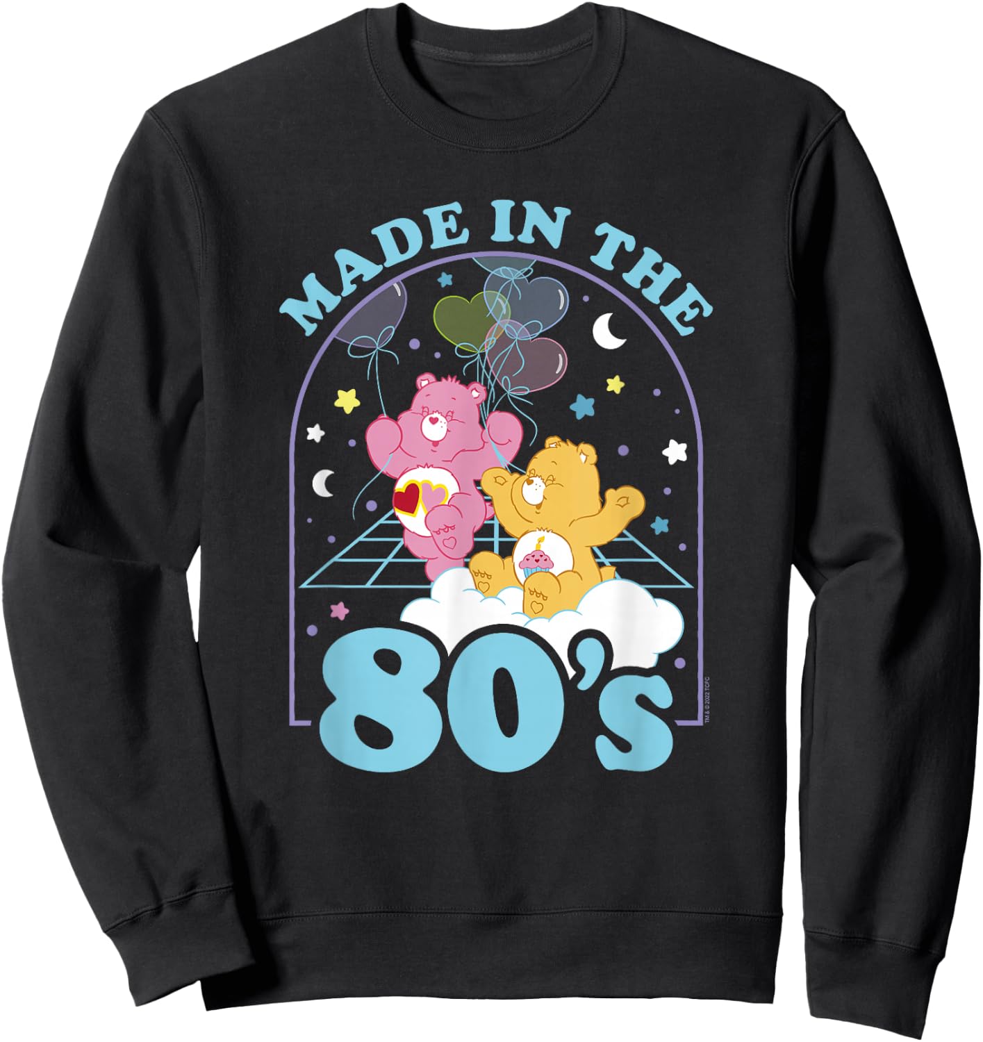 Care Bears Birthday Bear Love-A-Lot Bear Made In The 80's , black Sweatshirt - Sweatshirt | Black