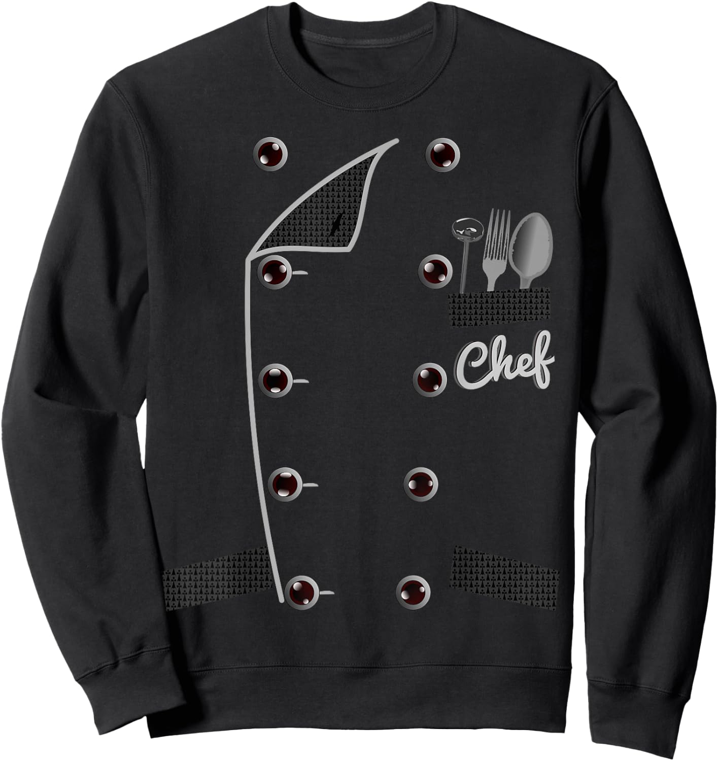 Chef Uniform Jacket Faux Funny Chef Shirt for Cooking , black Sweatshirt - Sweatshirt | Black