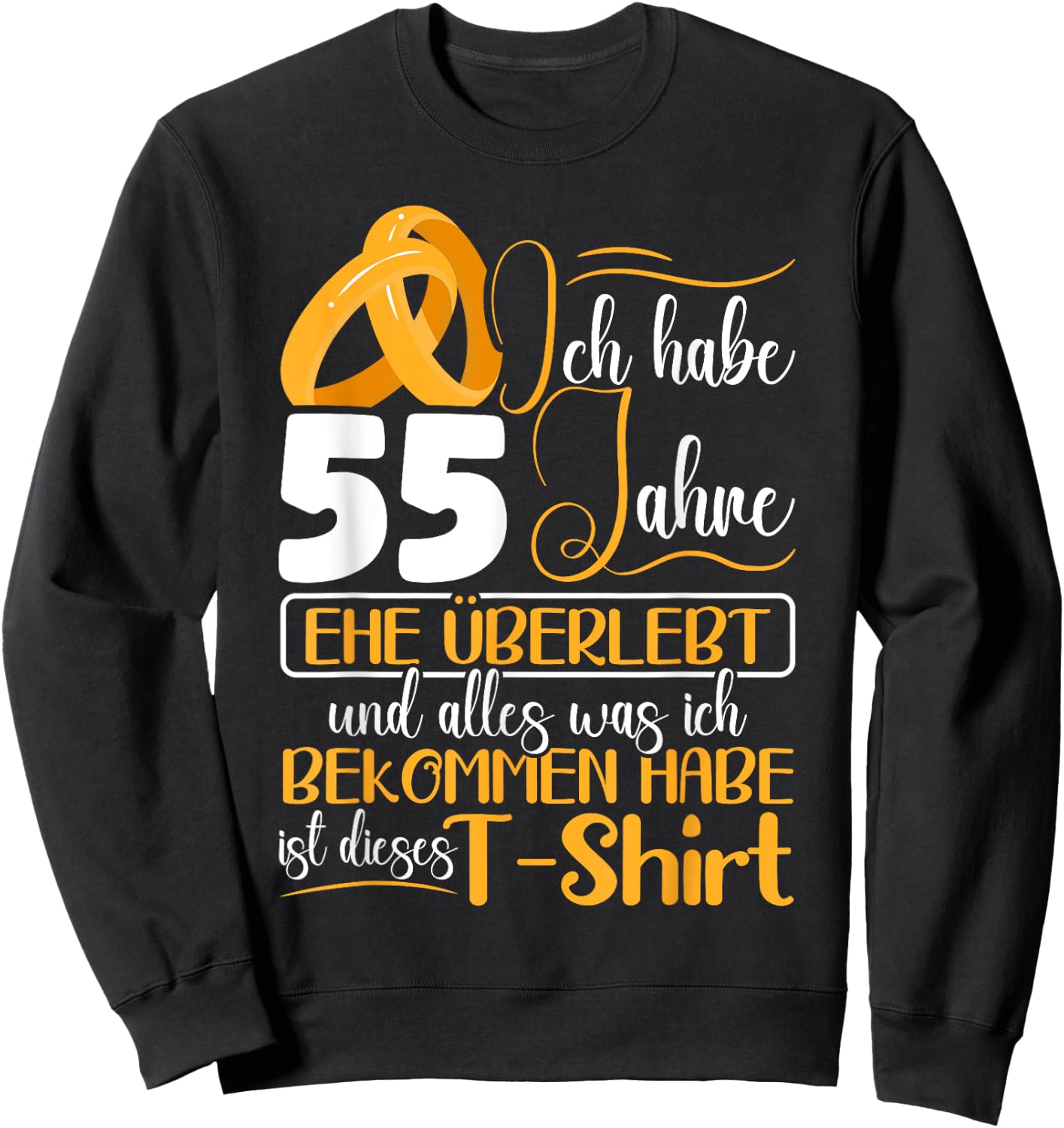 Platinhochzeit 55 Jahre Verheiratet Hochzeitstag Sweatshirt - Sweatshirt | Black