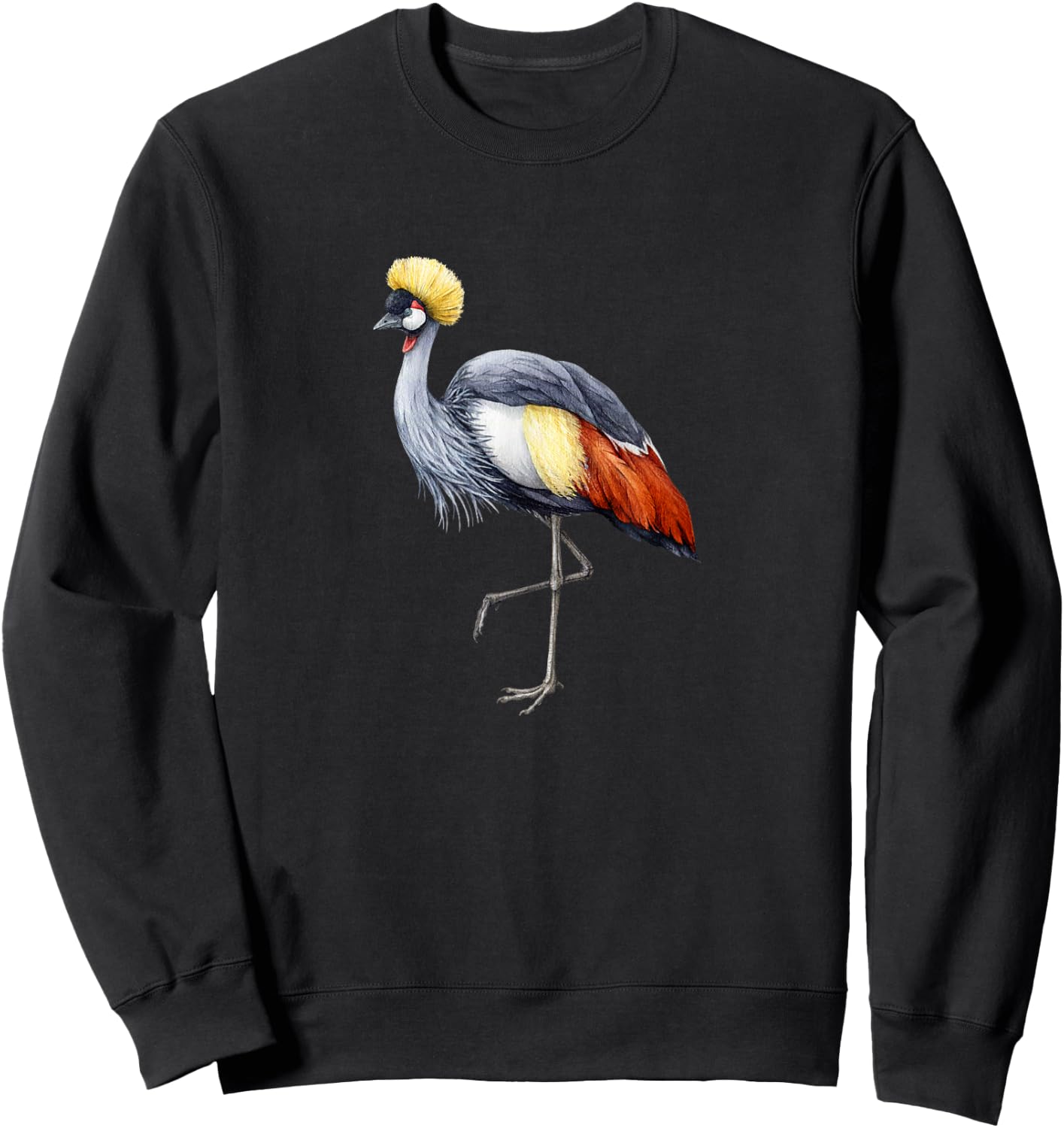 Grey Crowned Crane African Crowned Crane Sweatshirt - Sweatshirt | Black
