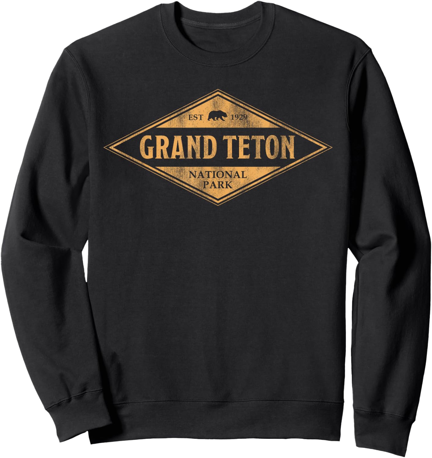 Grand Teton National Park Wyoming Preppy Throwback Sweatshirt - Sweatshirt | Black