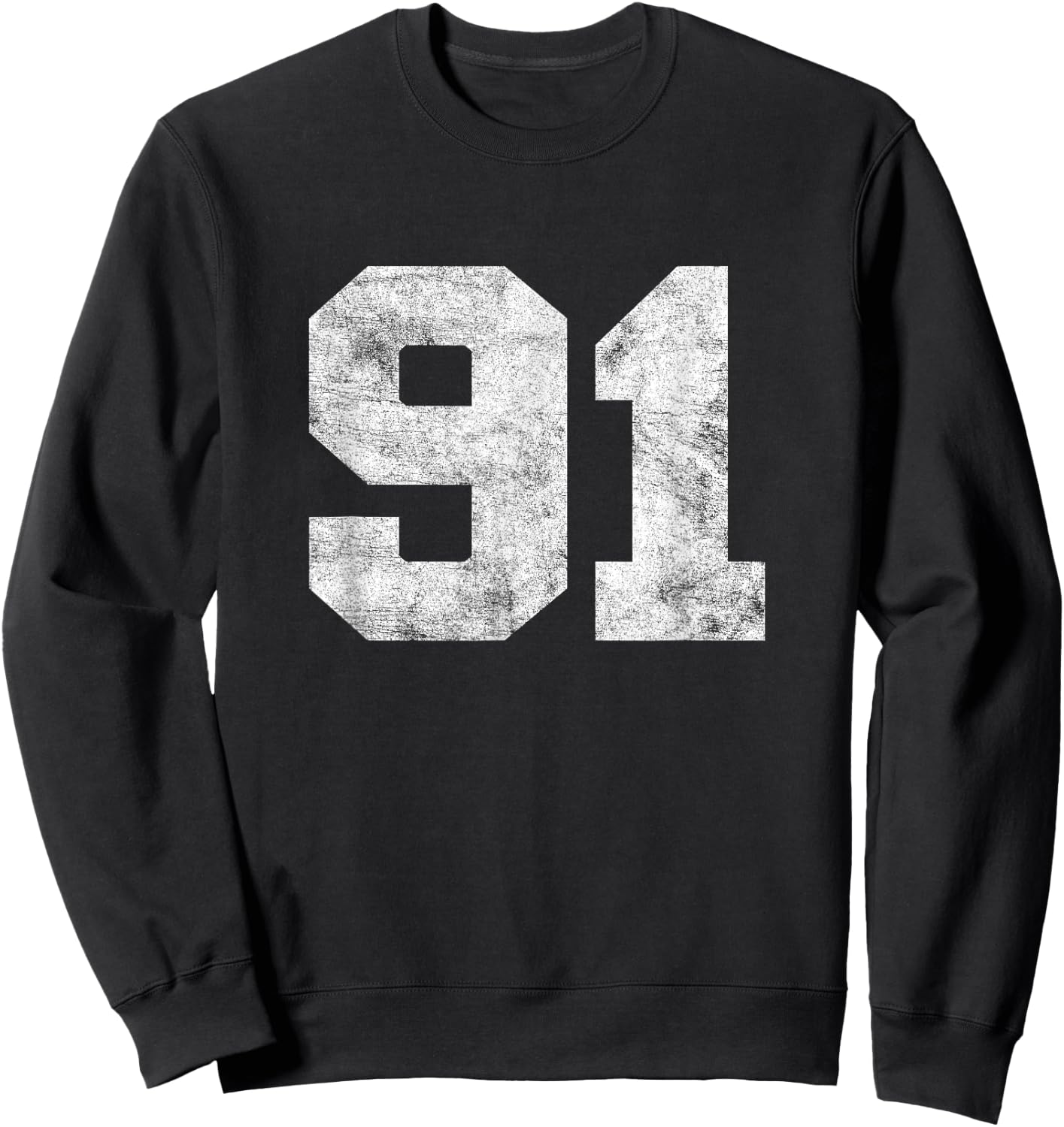 Vintage Lucky Number 91 Birthday Sports Player Team Athlete Sweatshirt - Sweatshirt | Black