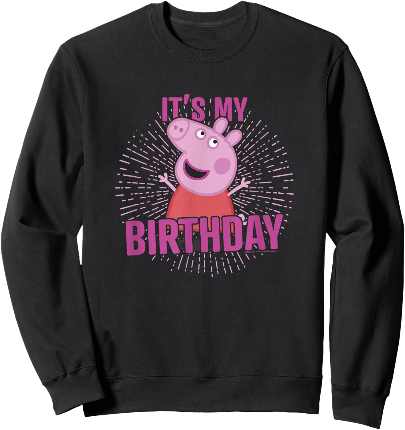 Peppa Pig It's My Birthday Pink Celebration Lyrics Sweatshirt - Sweatshirt | Black