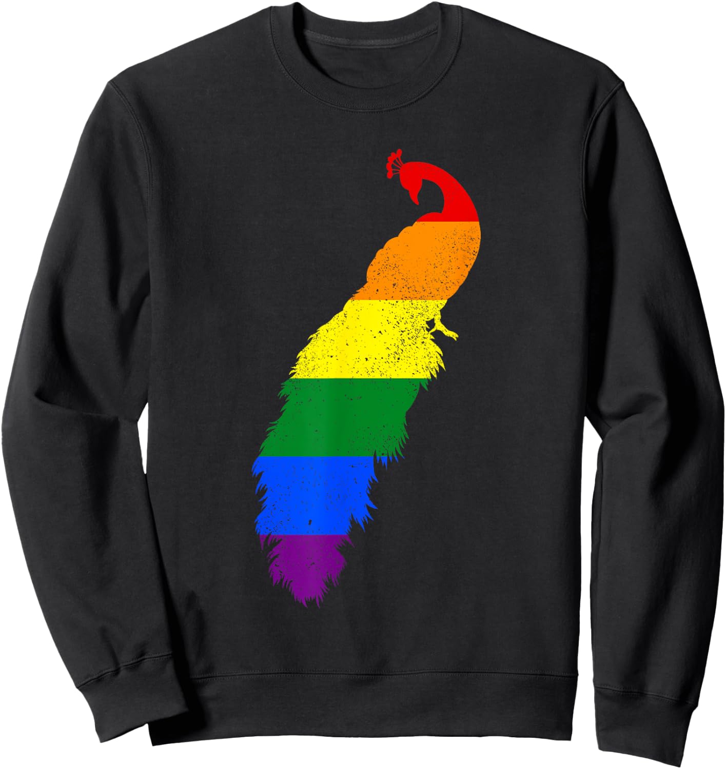 Peacock Gay Pride LGBTQ Supporter Fans Rainbow Ally Sweatshirt - Sweatshirt | Black
