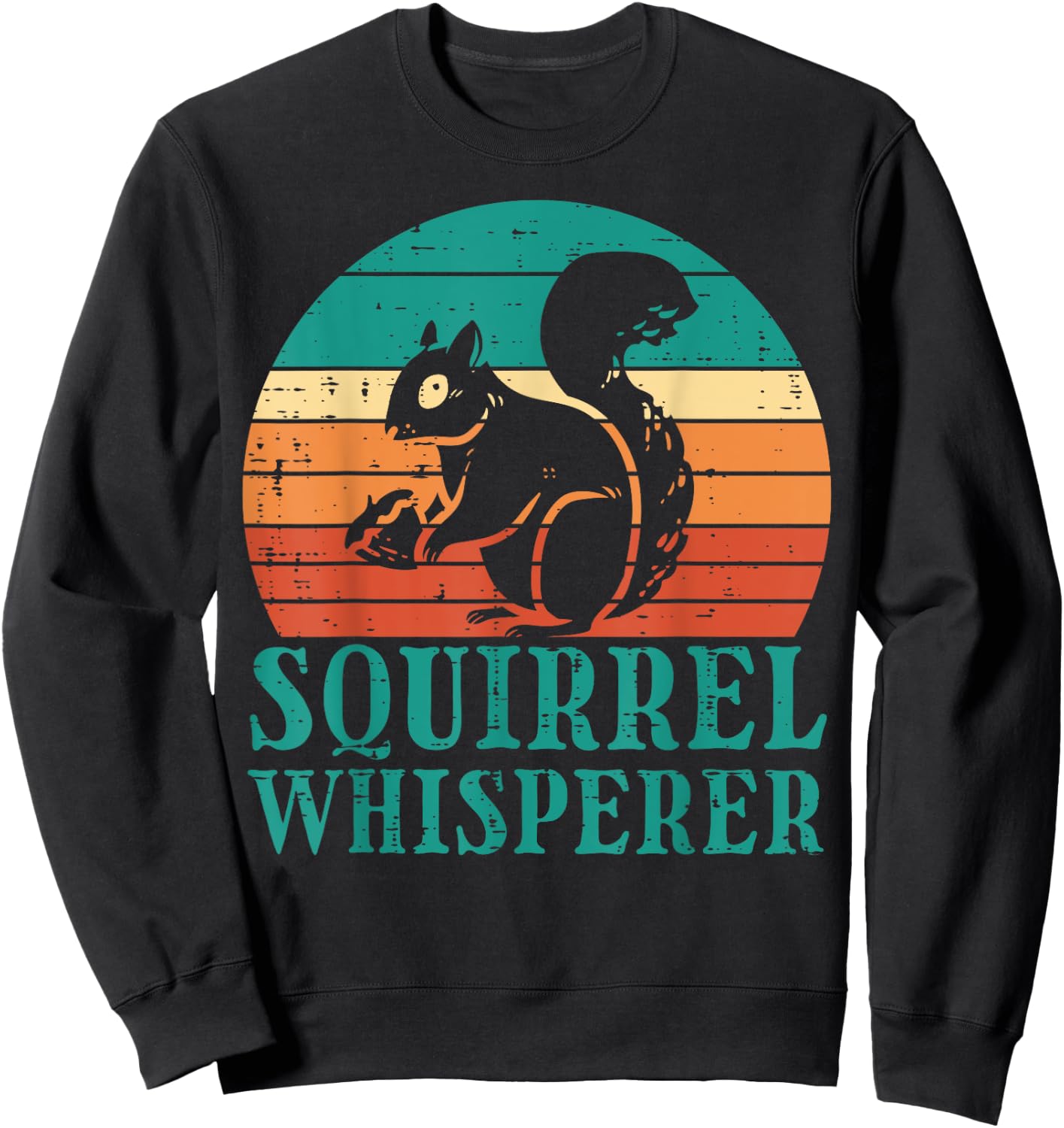 Squirrel Whisperer Sunset Retro Rodent Women Men Kids Youth Sweatshirt - Sweatshirt | Black