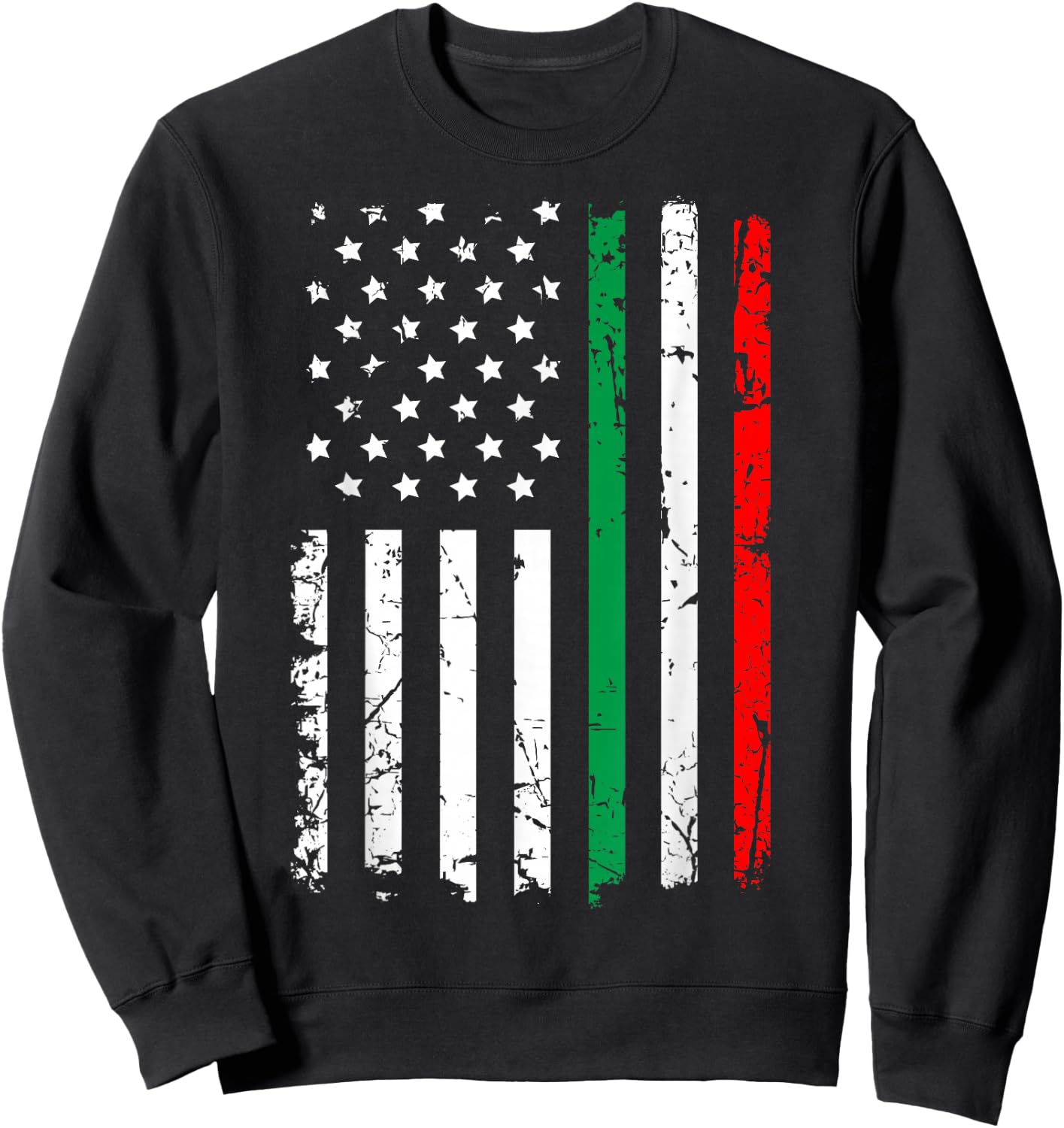 Italian American Flag Italy Flag Sweatshirt - Sweatshirt | Black