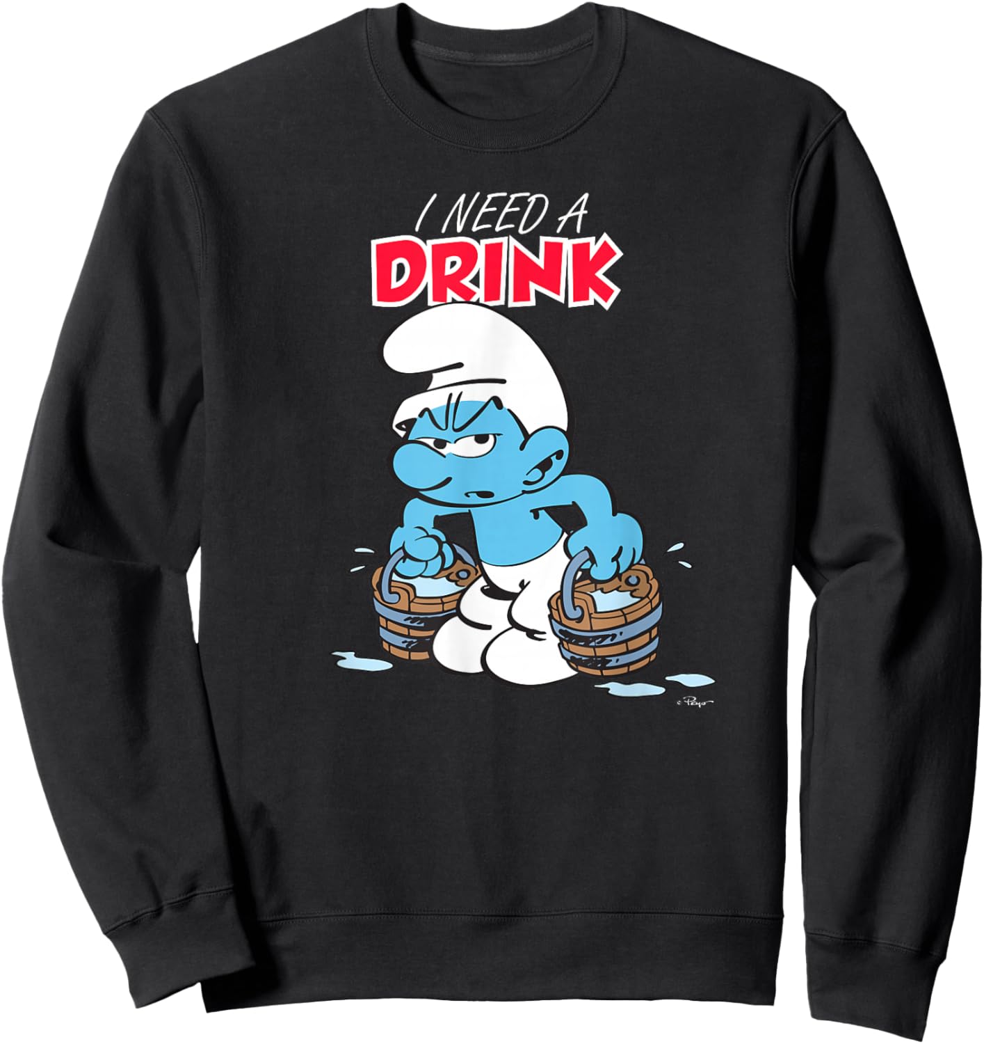 Die Schlümpfe Ich brauche einen Drink Sweatshirt - Sweatshirt | Black