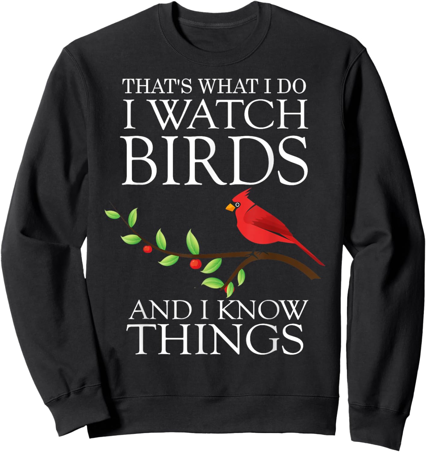 That's What I Do I Watch Birds And I Know Things Sweatshirt - Sweatshirt | Black