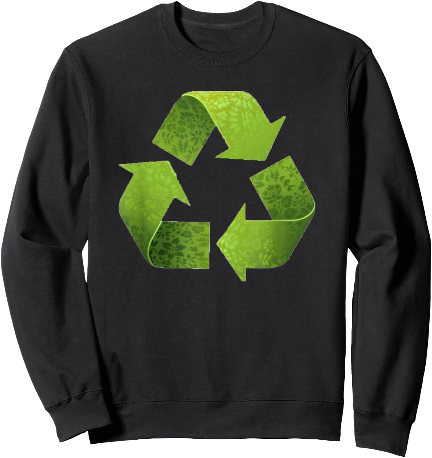 Vintage Green Recycle Symbol novelty Earth Day Recycling Sweatshirt - Sweatshirt | Black