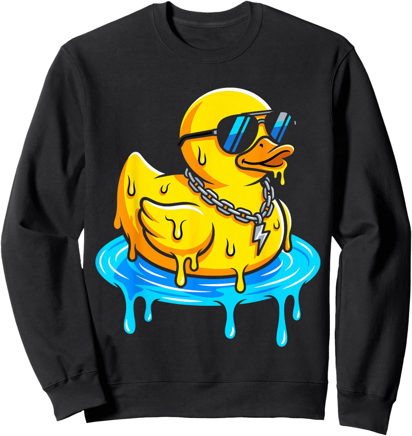 Drip Rubber Duck Streetwear Cool Duck Sweatshirt - Sweatshirt | Black