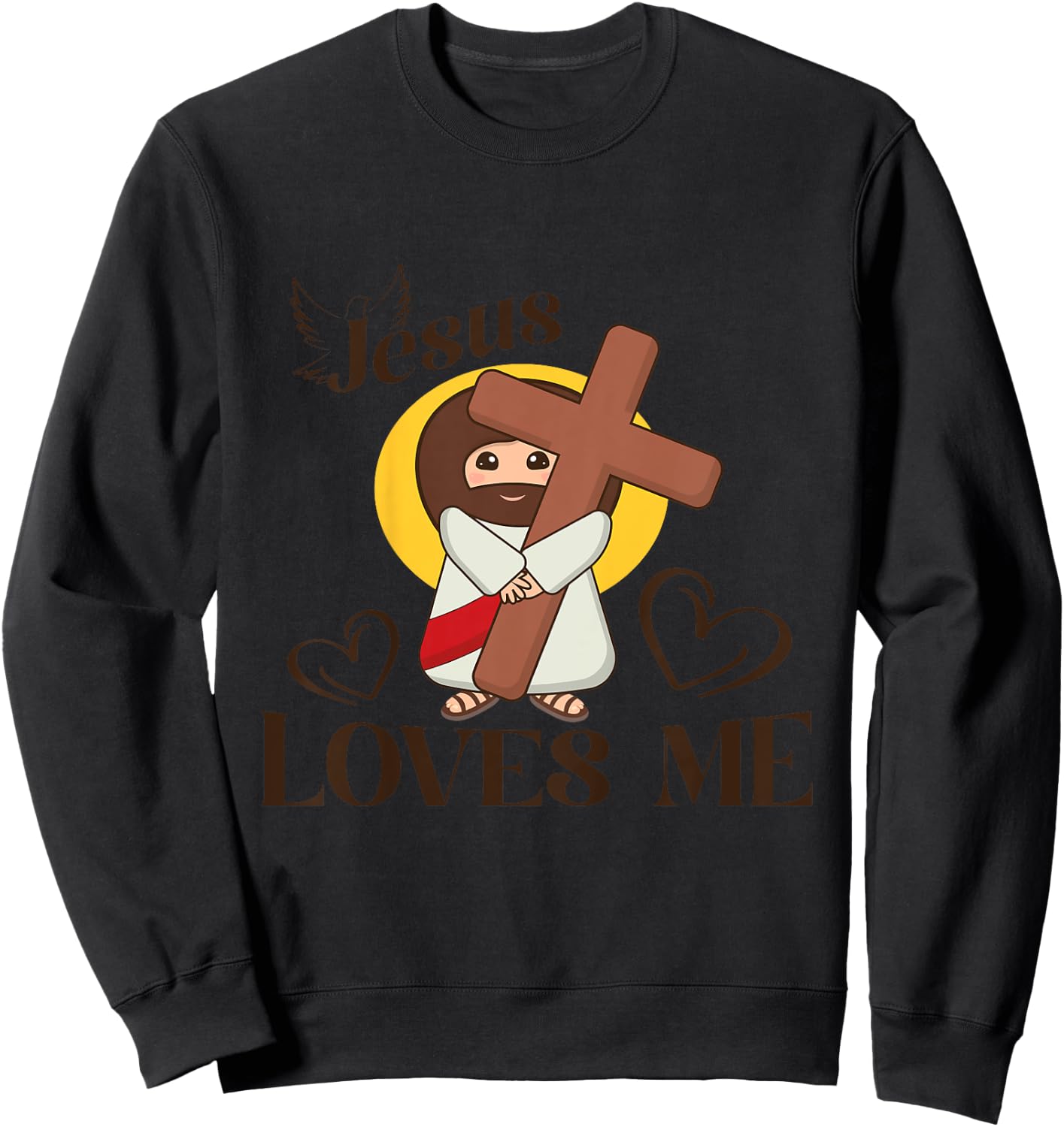Kids Christian Jesus Loves Me, Christian God Lover Sweatshirt - Sweatshirt | Black