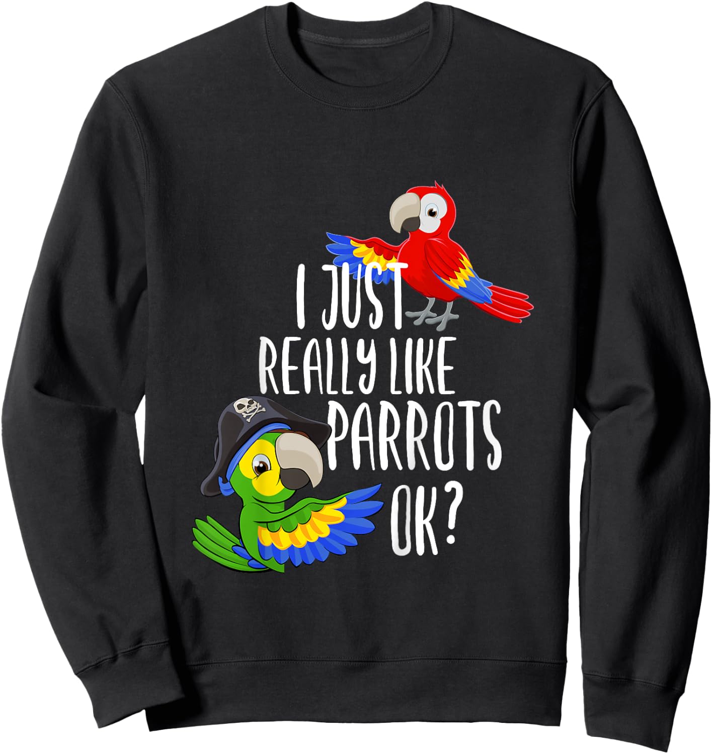 Parrot Gift Parrot Saying Funny Children Sweatshirt - Sweatshirt | Black