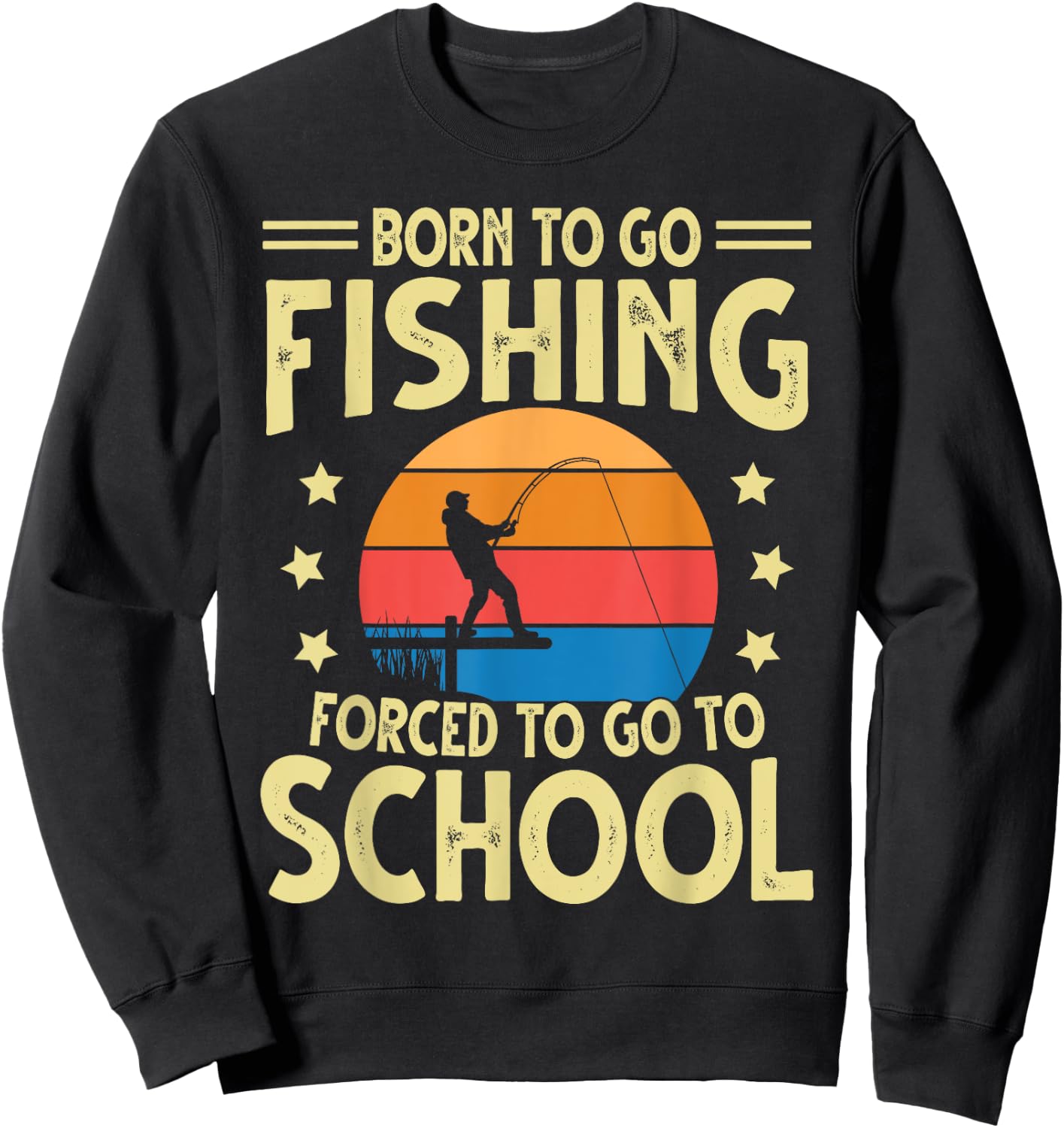 Fishing Women Kids Bass Fishing Fisherman Fish Sweatshirt - Sweatshirt | Black