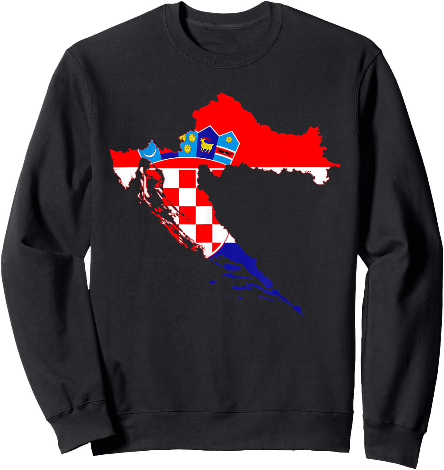 Kroatien Flagge Hrvatska Land Kroate Kroatisch Deko Croatia Sweatshirt - Sweatshirt | Black