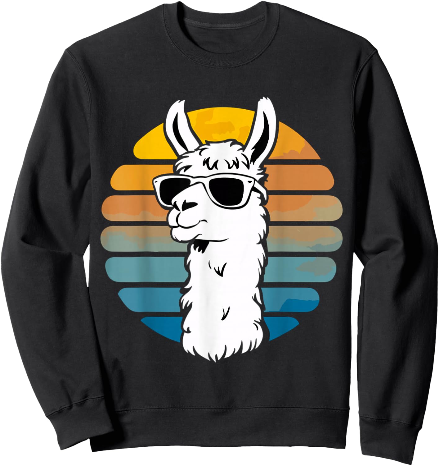 Funny Llama Sunglasses Sweatshirt - Sweatshirt | Black