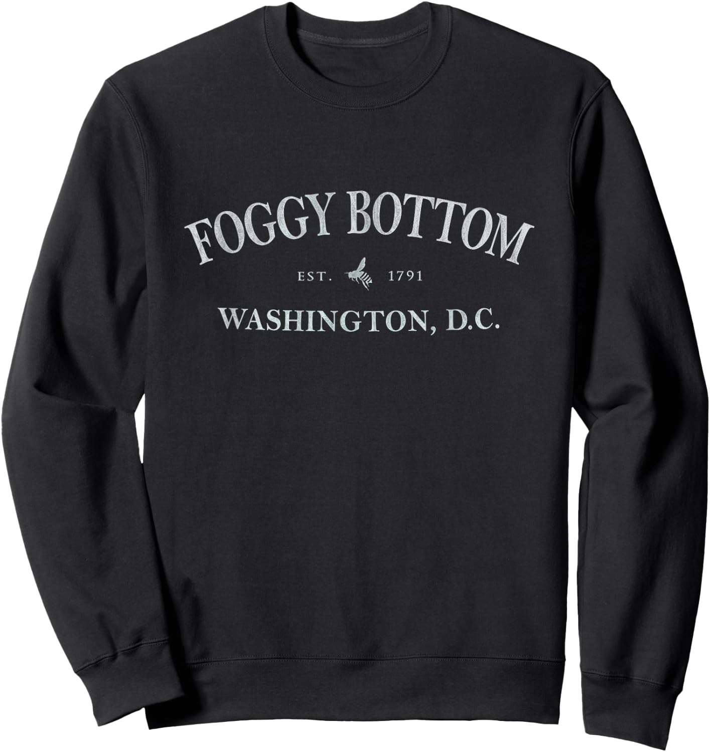 Foggy Bottom Washington DC | Foggy Bottom DC Print Sweatshirt - Sweatshirt | Black