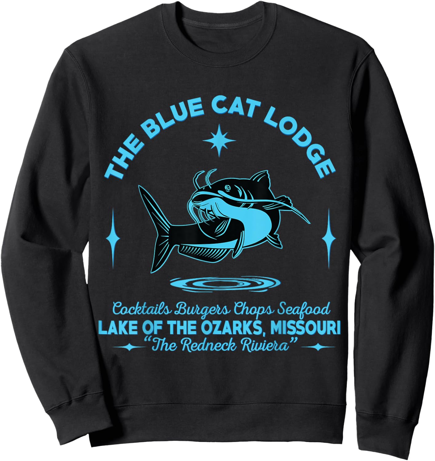 The Blue Cat Lodge lake of the ozarks Missouri classic fish Women Sweatshirt - Sweatshirt | Black