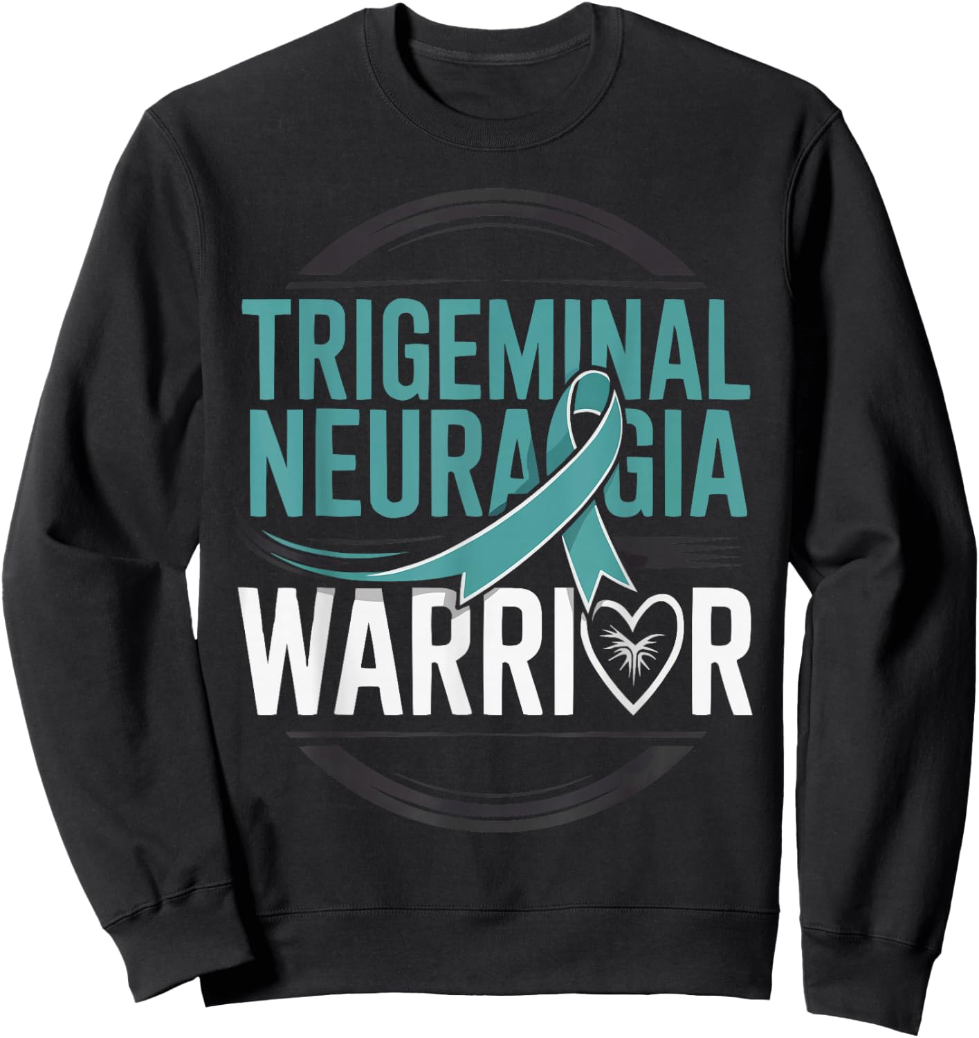 Trigeminal Neuralgia Awareness Chronic Illness Teal Ribbon Sweatshirt - Sweatshirt | Black