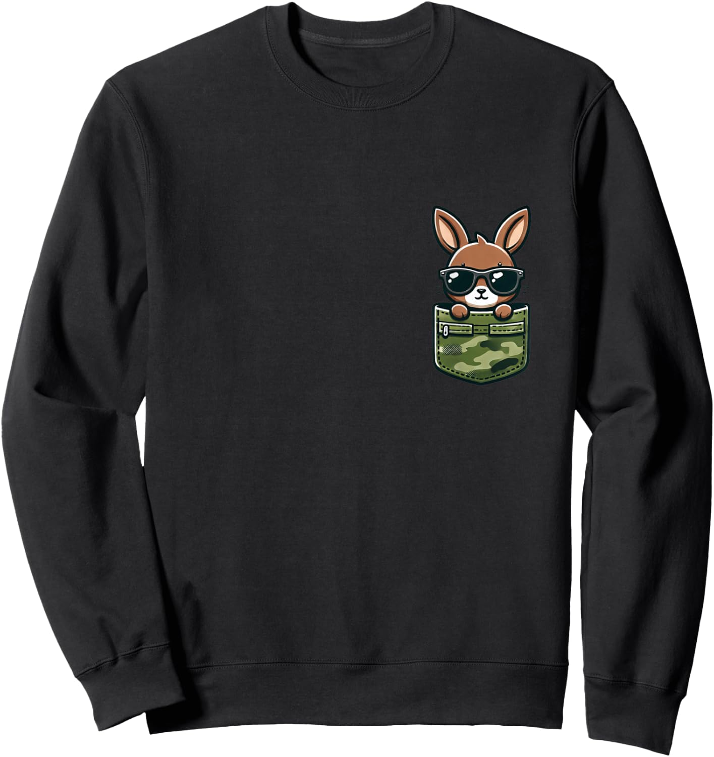 Easter Bunny Rabbit Sunglasses Pocket Boys Kids Sweatshirt - Sweatshirt | Black