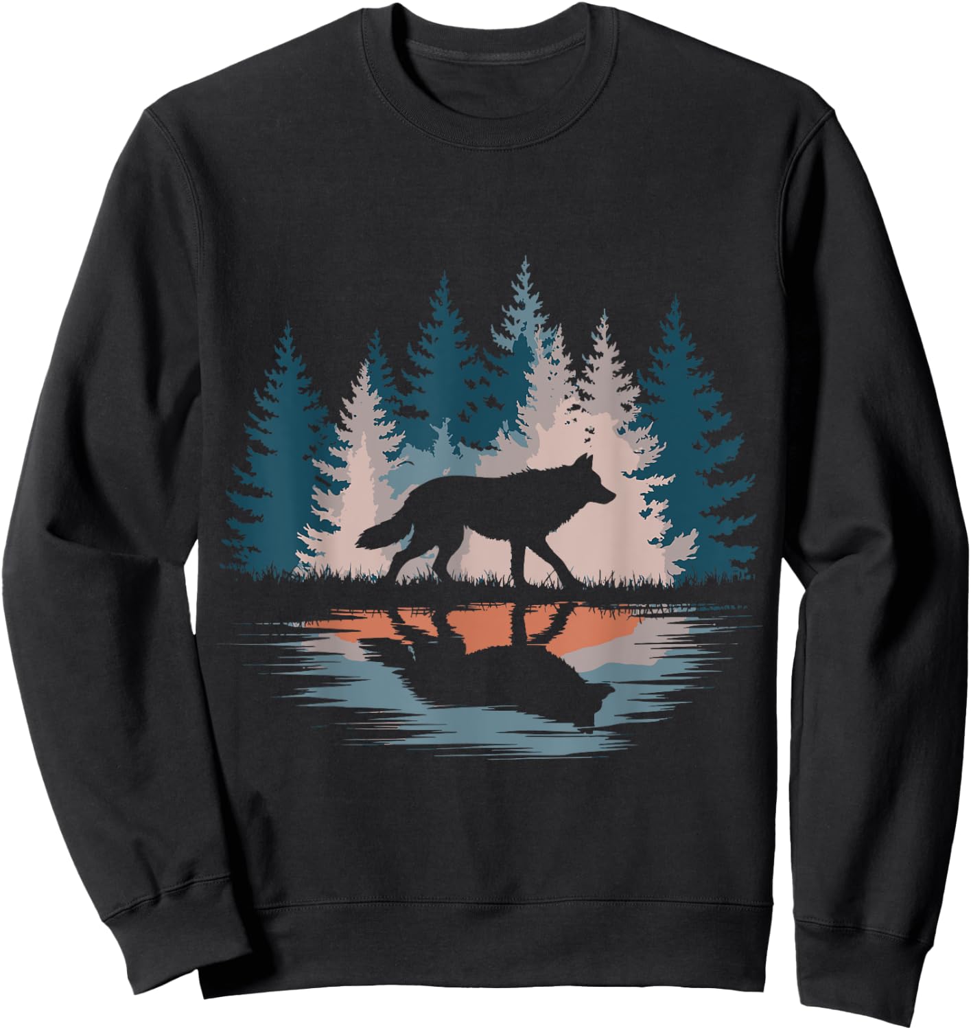 Wolf Retro Sweatshirt - Sweatshirt | Black