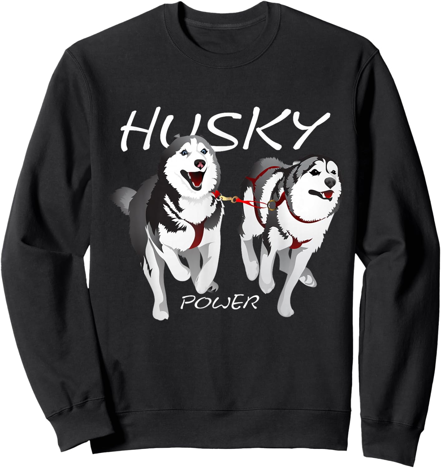 Siberian Husky Power Awesome Cute Husky Sweatshirt - Sweatshirt | Black