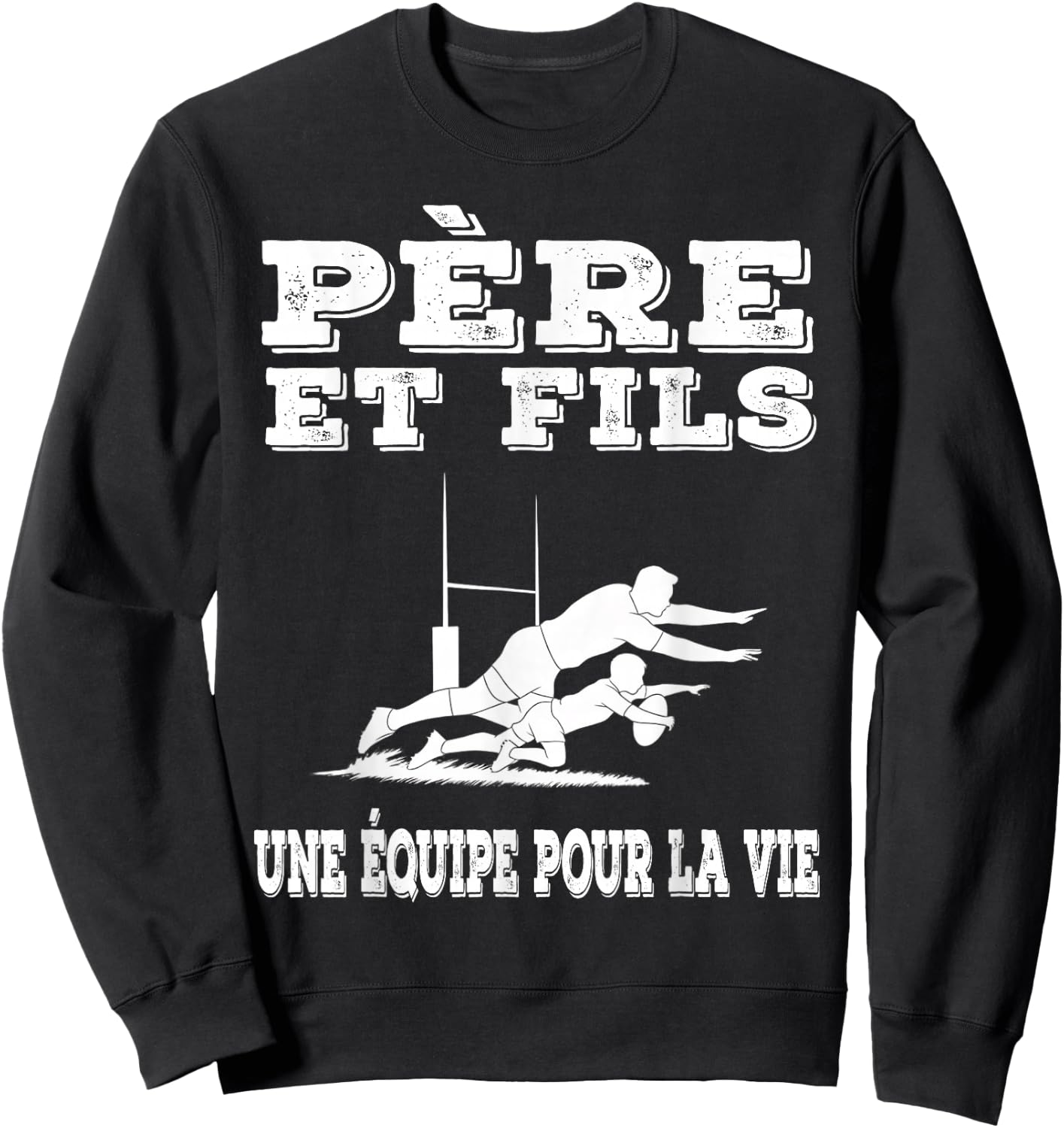 Father and Son Rugby Dad Rugbyman Fathers Day Sweatshirt - Sweatshirt | Black