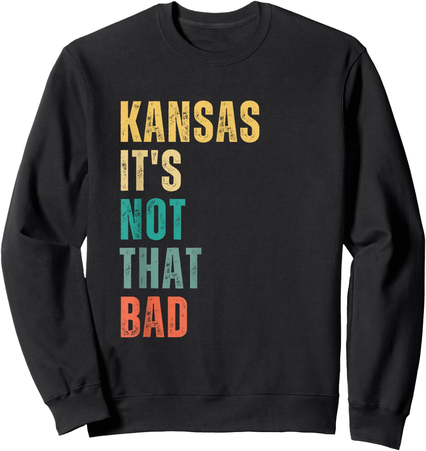 Kansas It's Not That Bad vintage Sweatshirt - Sweatshirt | Black