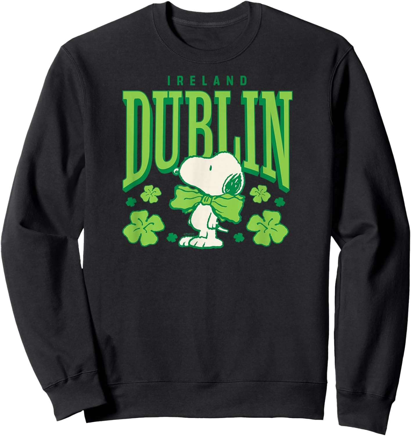 Peanuts - Snoopy St. Patrick's Day Dublin Ireland Sweatshirt - Sweatshirt | Black