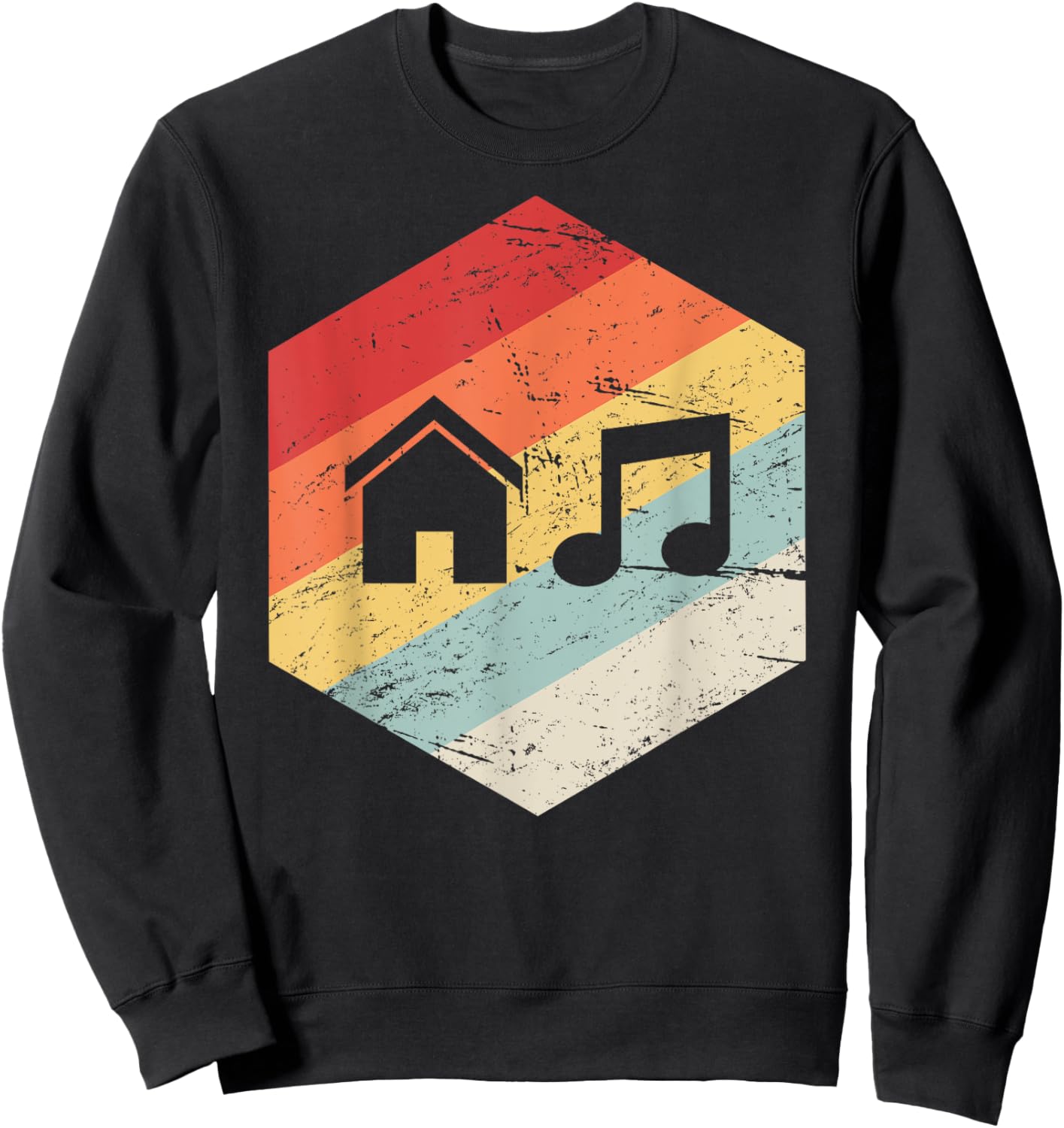 Vintage Retro House Music Sweatshirt - Sweatshirt | Black