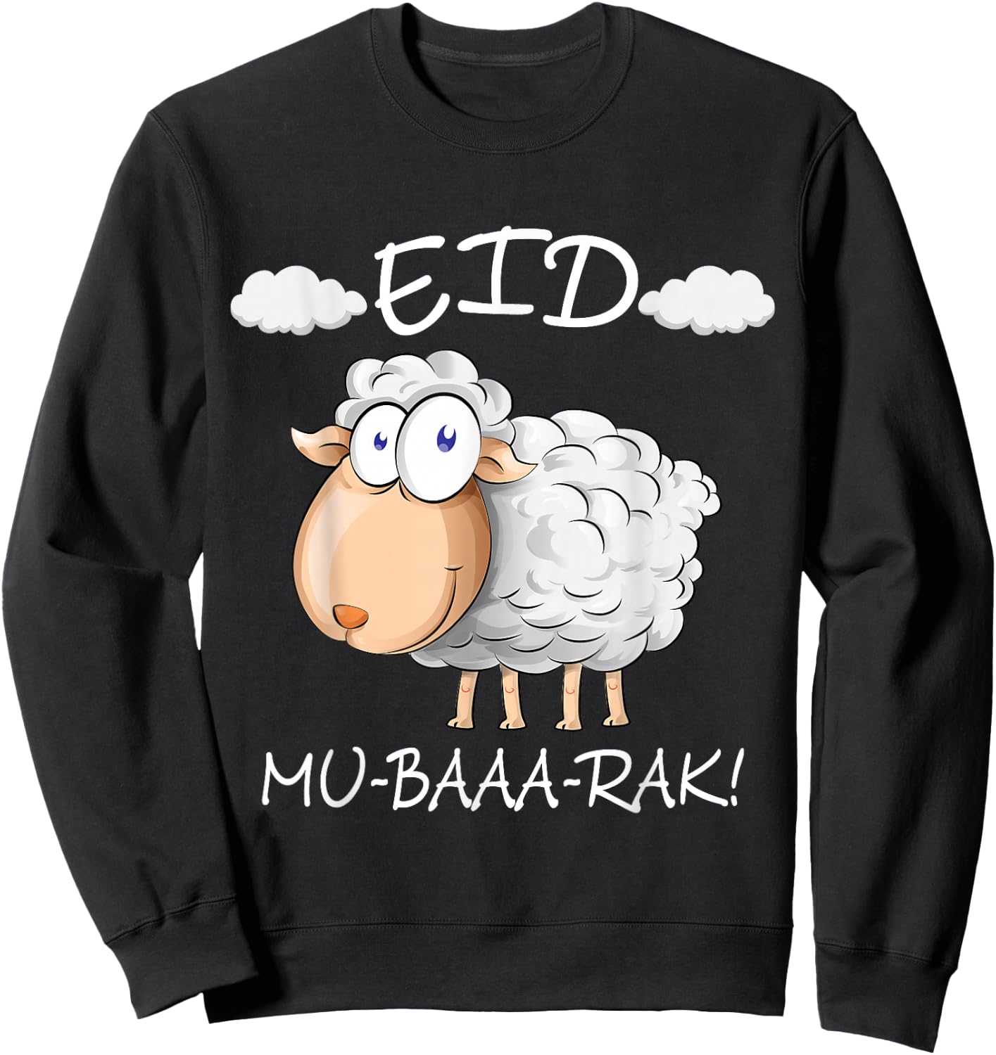 Eid Al-Adha Eid Mubarak Happy Eid Day Muslim eid 2025 kids Sweatshirt - Sweatshirt | Black