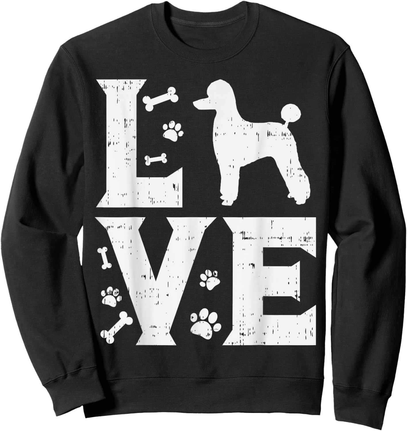Love Poodle Standard Miniature Toy Pet Dog Lover Owner Gift Women Kids Sweatshirt - Sweatshirt | Black
