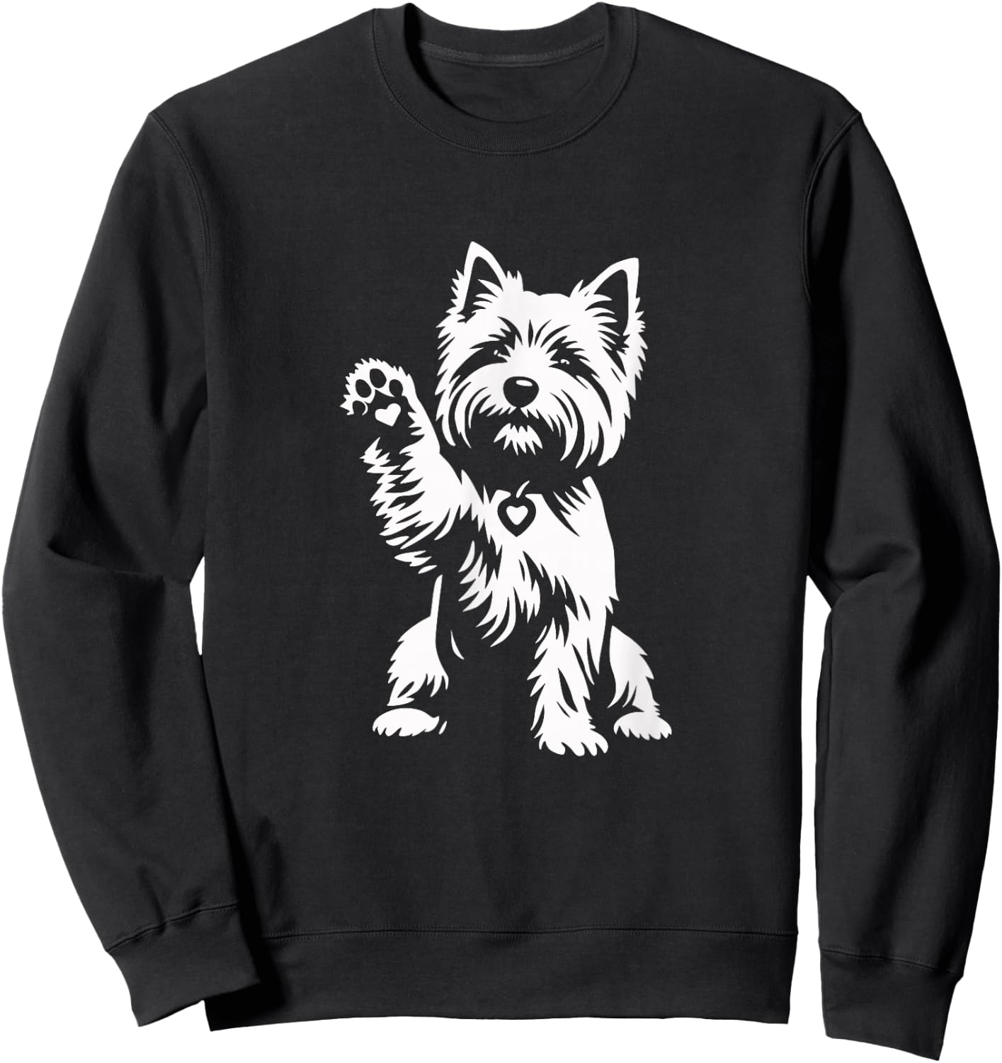 Cute Cairn Terrier Heart Dog Graphic Design Sweatshirt - Sweatshirt | Black