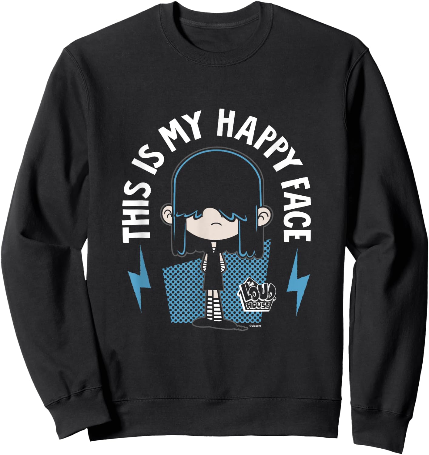 The Loud House This Is My Happy Face Lucy Loud Shot Sweatshirt - Sweatshirt | Black