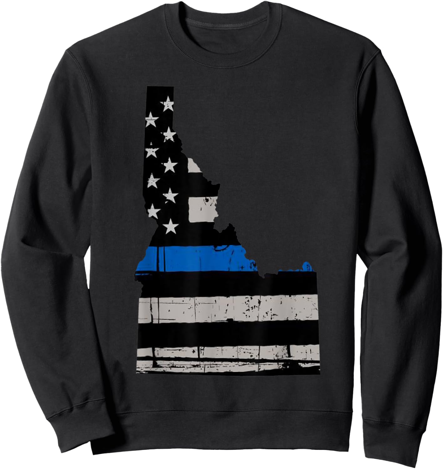 Support Law Enforcement Police Idaho Officers Blue Sweatshirt - Sweatshirt | Black