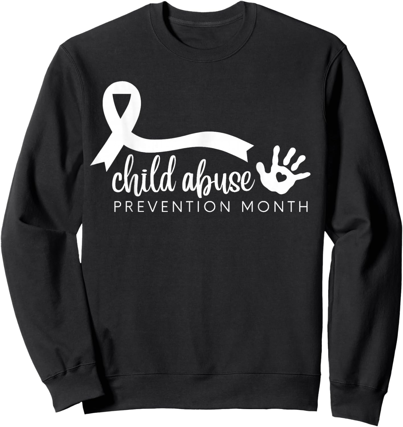 In April We Wear Blue Cool Child Abuse Prevention Awareness Sweatshirt - Sweatshirt | Black