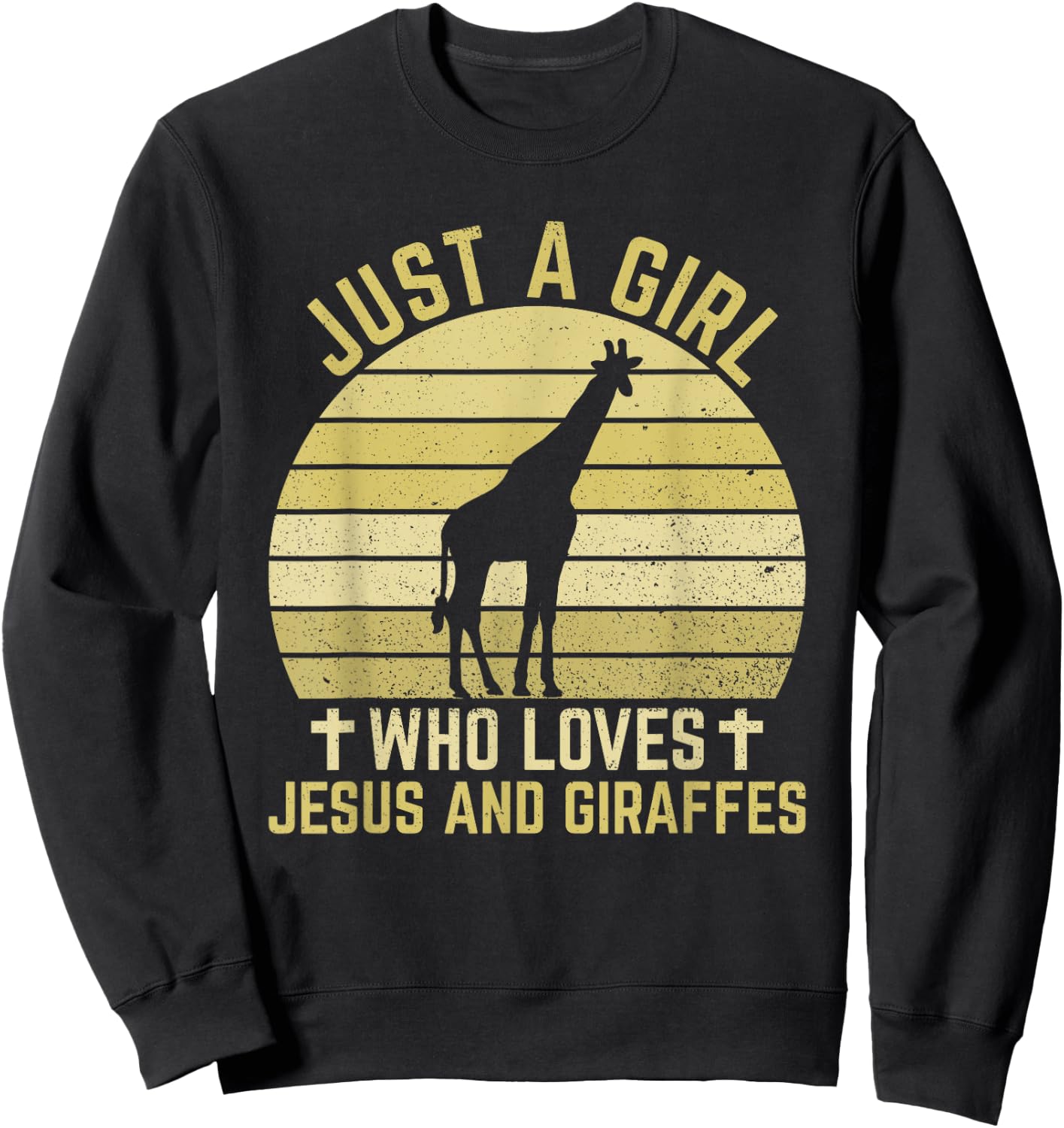 Jesus And Giraffes - Christian Girl And Women Sweatshirt - Sweatshirt | Black