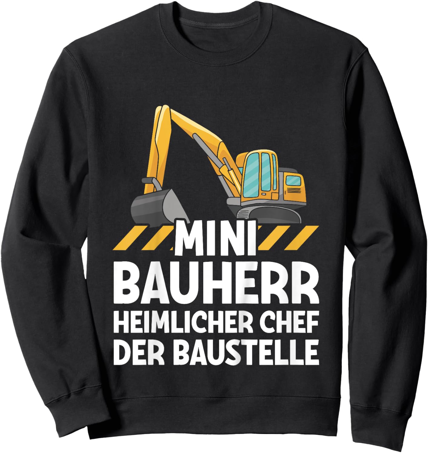 Bagger Jungs Mini Bauherr Chef Der Baustelle Baumeister Sweatshirt - Sweatshirt | Black