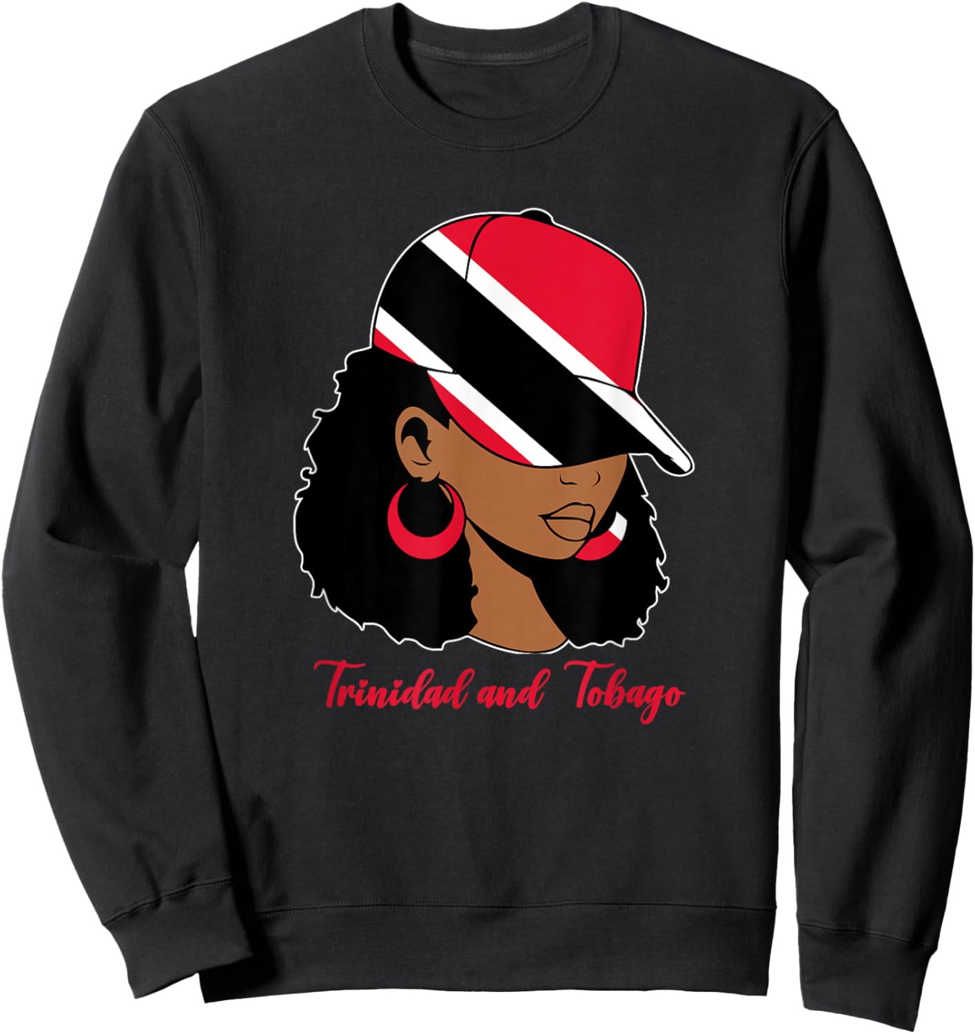 Trinidadian Girl Trini Trinidad and Tobago Flag Sweatshirt - Sweatshirt | Black