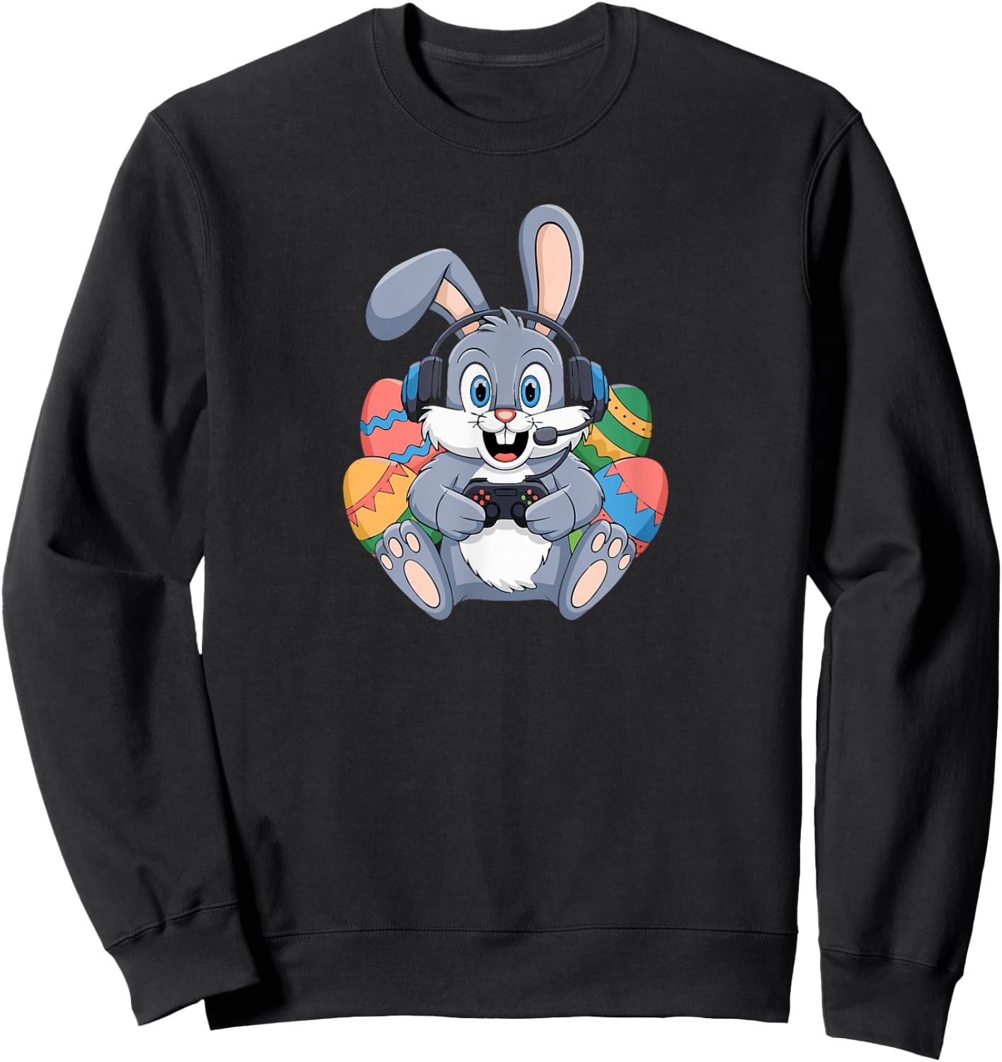 Easter Day Bunny Gamer Video Gaming Boys Men Kids Sweatshirt - Sweatshirt | Black