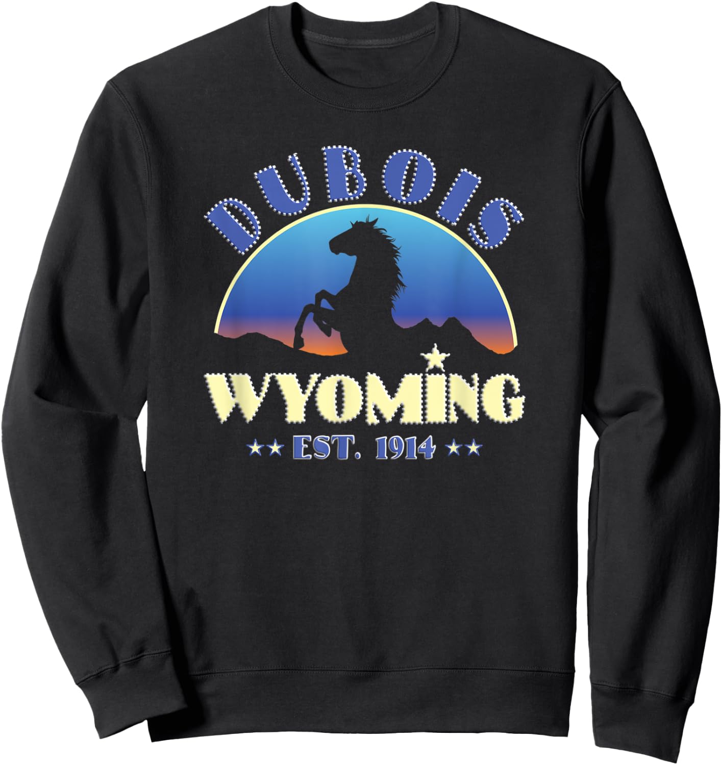 Dubois Wyoming WY Wild Horse Sweatshirt - Sweatshirt | Black
