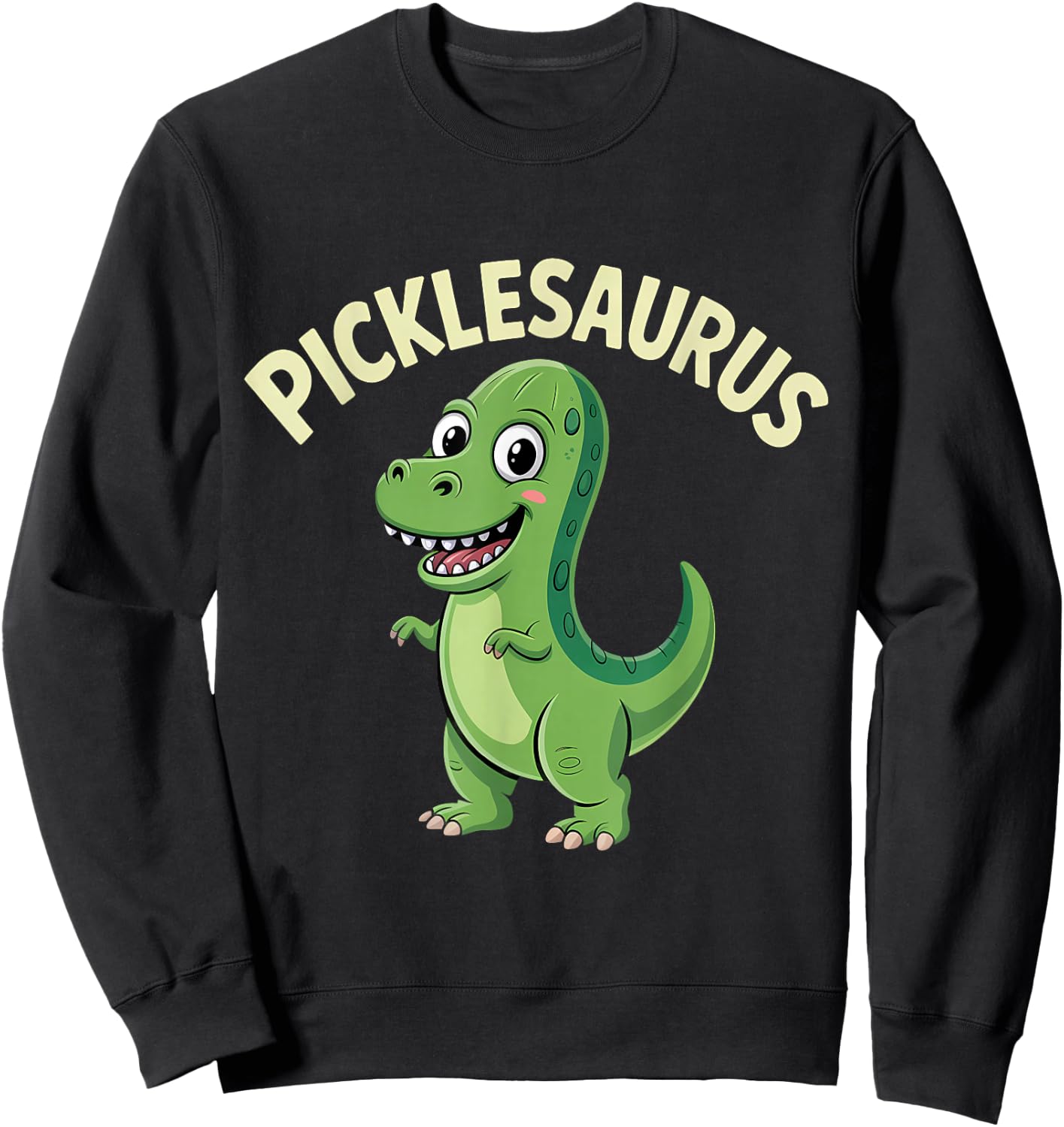 Pickle Dinosaur T-Rex Dill Cucumber Pickling Funny Pickle Sweatshirt - Sweatshirt | Black