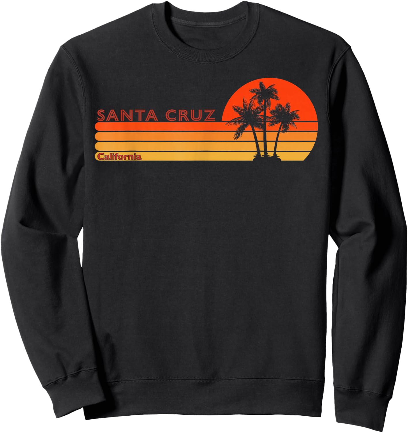 Santa Cruz California Retro Sunset Vintage , black Sweatshirt - Sweatshirt | Black