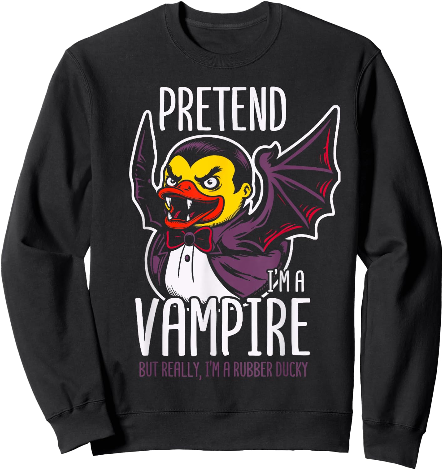 Vampire Rubber Duck Spooky Duckling Sweatshirt - Sweatshirt | Black