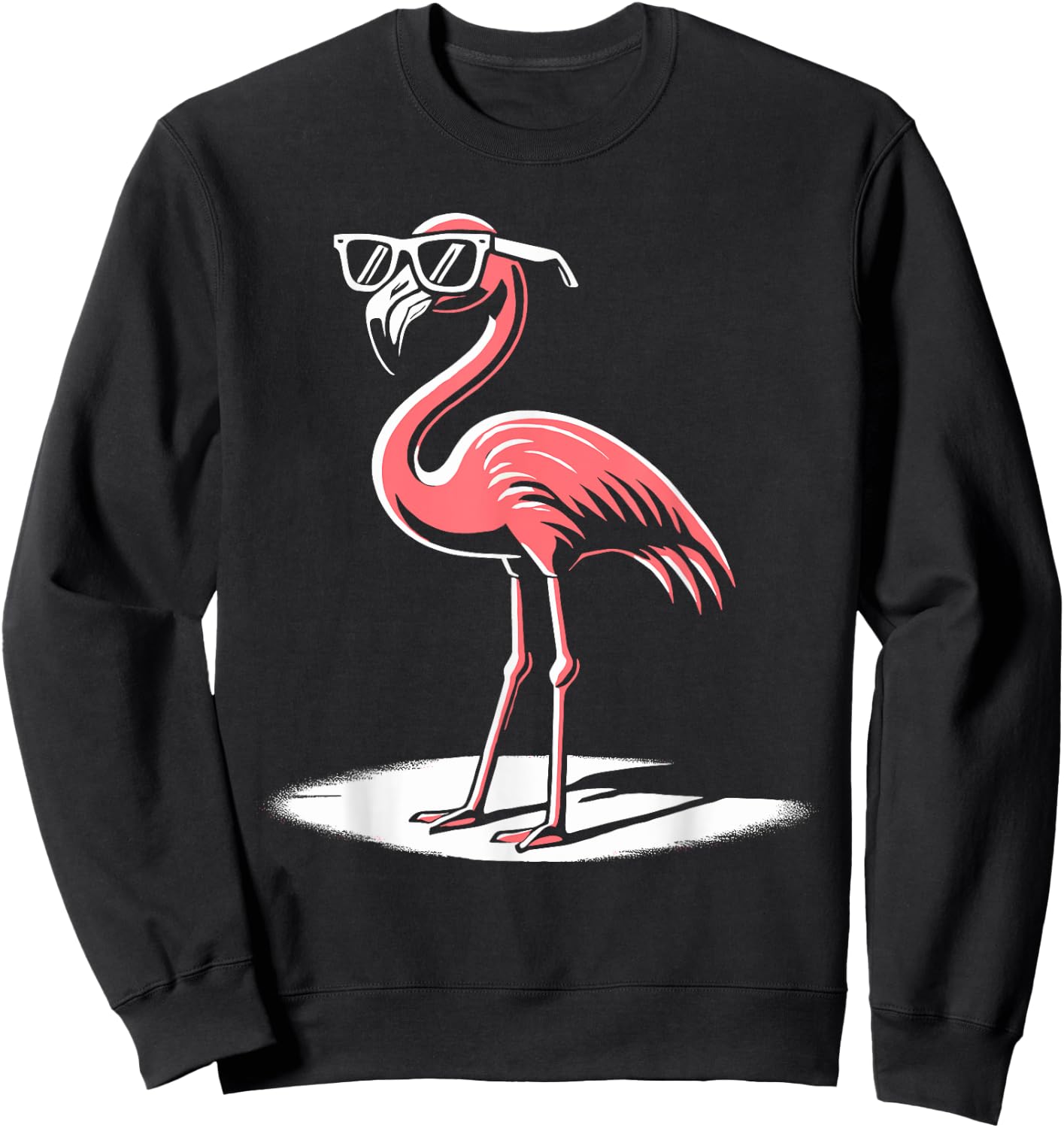 Pink Flamingo in Sunglasses Men Women Kids Funny Flamingo Sweatshirt - Sweatshirt | Black