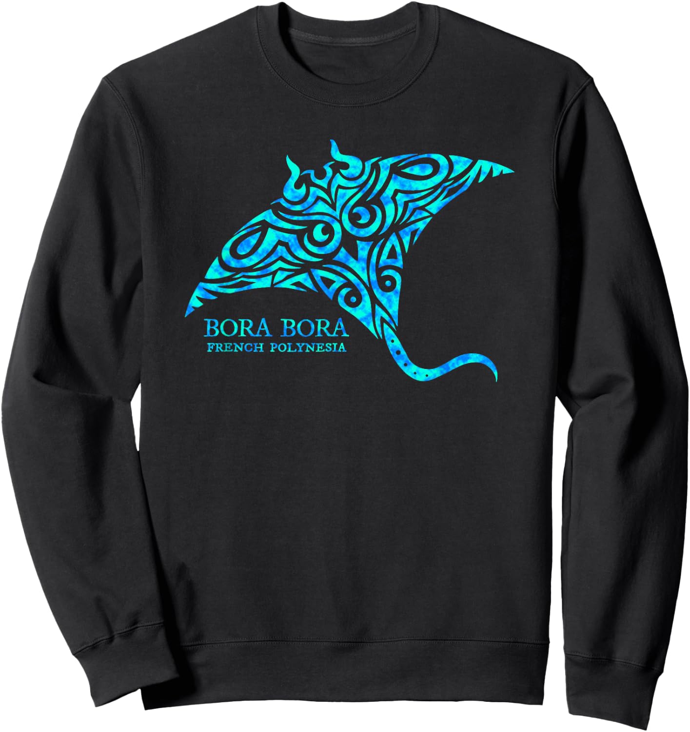 Bora Bora French Polynesia Manta Ray Boys Girls Sweatshirt - Sweatshirt | Black