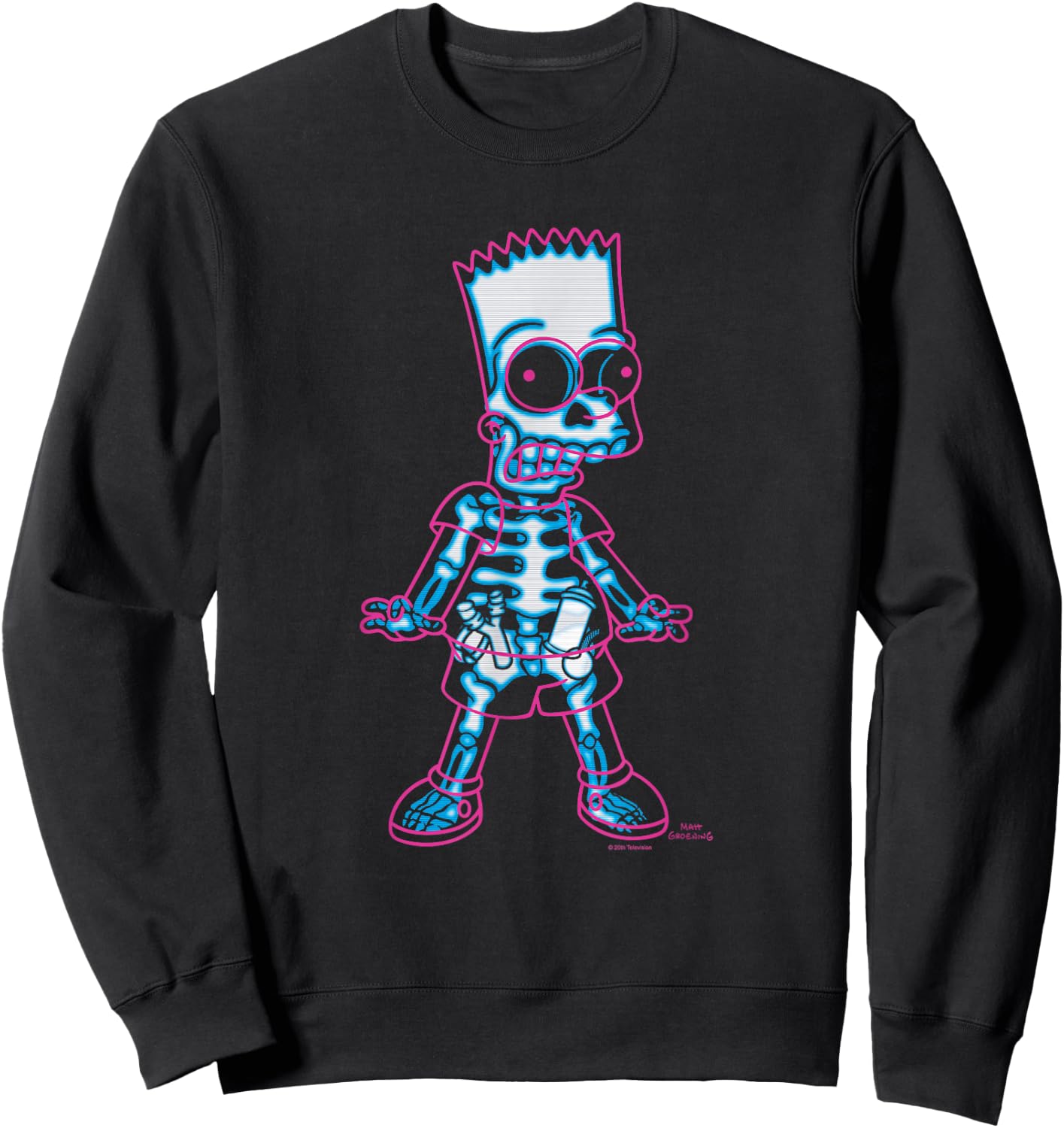 The Simpsons Bart Simpson Way in Trouble X-Ray , black Sweatshirt - Sweatshirt | Black