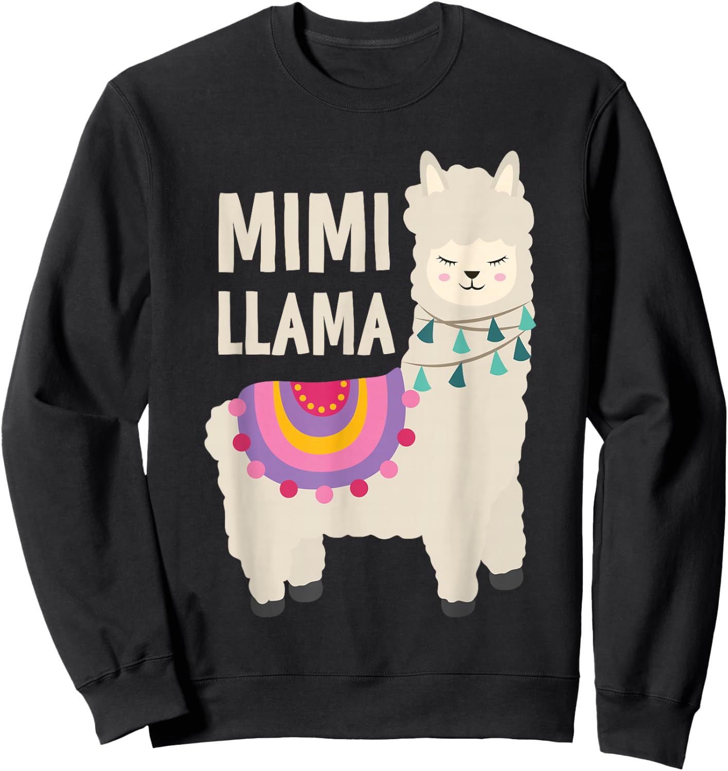Mimi Llama Mimi Of The Birthday Llama Party Family Sweatshirt - Sweatshirt | Black